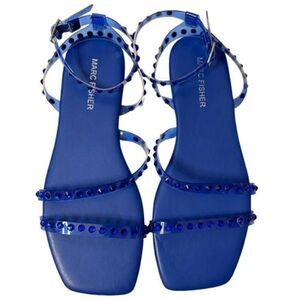 Marc Fisher Fonoo Women’s Blue Rhinestone Embellished Strappy Sandals Size 8